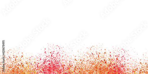 Watercolor banner of autumn red and orange maple leaves
