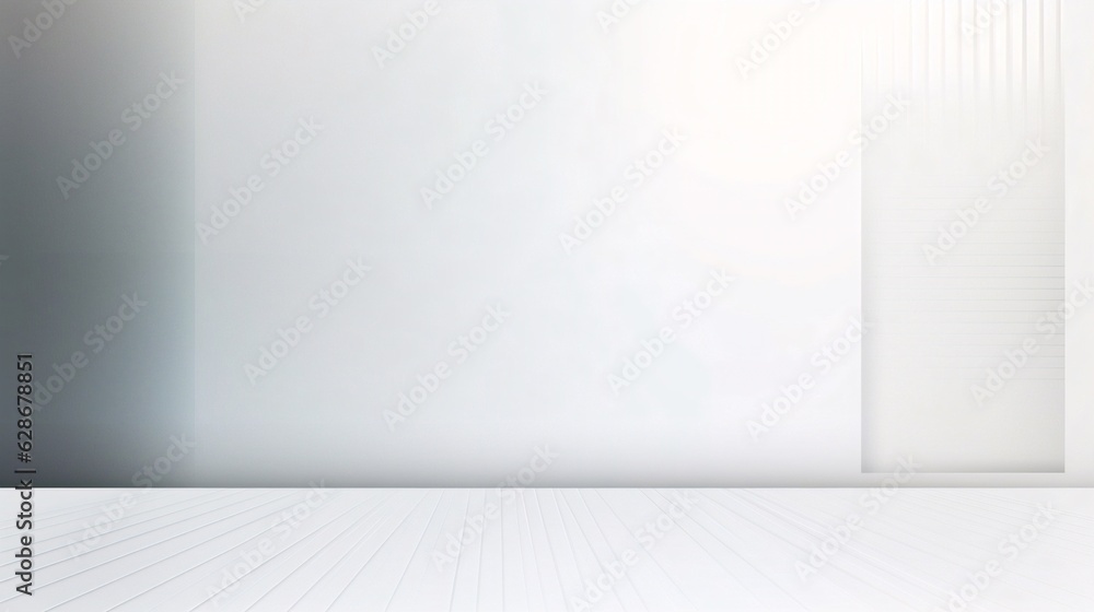 Generative AI : Abstract minimalistic universal background for product presentation with gray shadow on white wall Generative AI : Abstract minimalistic universal background for product presentation with gray shadow on white wall