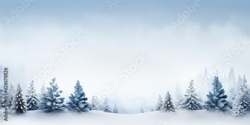 Stock photography christmas banner, minimalist color trend of 2023, copy space, Snow generative AI © anupdebnath