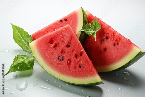 Watermelon isolated on white background Created using generative AI tools 