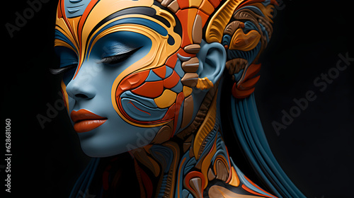 Metamorphic Makeup  Generate an AI artwork that explores the transformative power of makeup