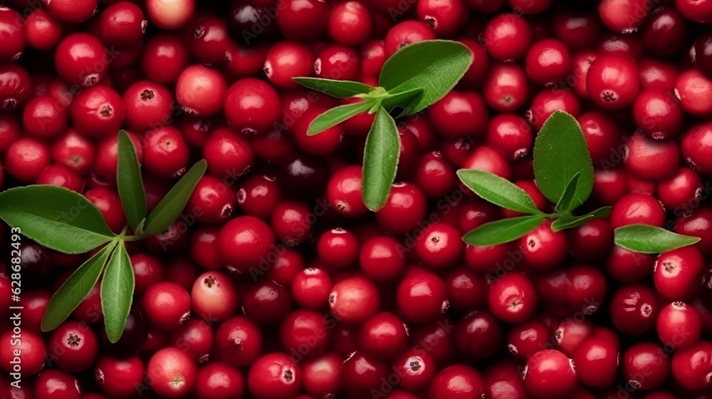 Lingonberries, a background of large red berries. Ingredient for jam and cocktails, healing and healthy food. Generative AI Lingonberries, a background of large red berries. Ingredient for jam and cocktails, healing and healthy food. Generative AI
