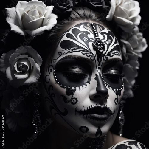 Woman portrait with Day of the Dead makeup