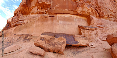 Petroglyphs on the rocks in Moab, Utah