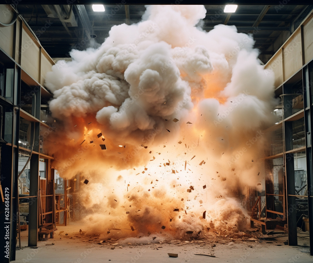 Urban Crisis: Massive Explosion Rocks the Factory, Generative AI
