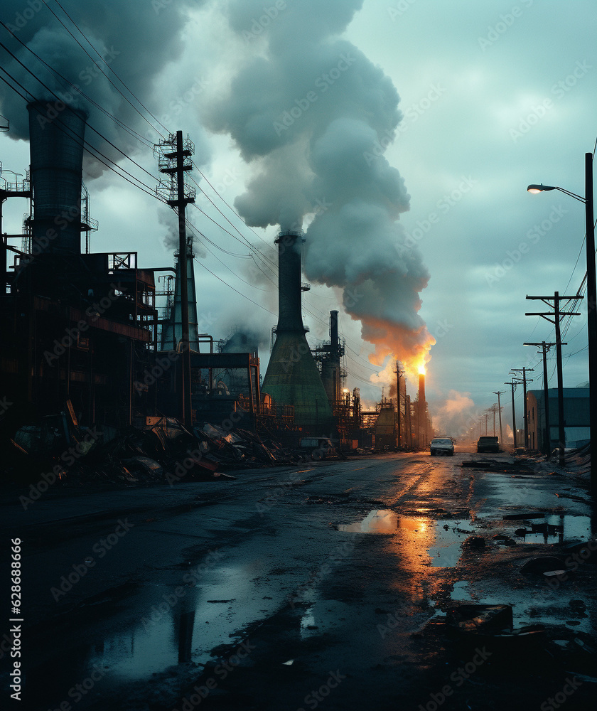 Factory Fumes: Symphony of Ecological Distress, Generative AI