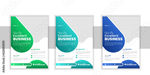 Modern Corporate Digital Business, Flyer Design Template,  perfect for creative professional Business, Creative Styles Flyer Design Layout Template in A4, Vector  Unique Design Template. photo