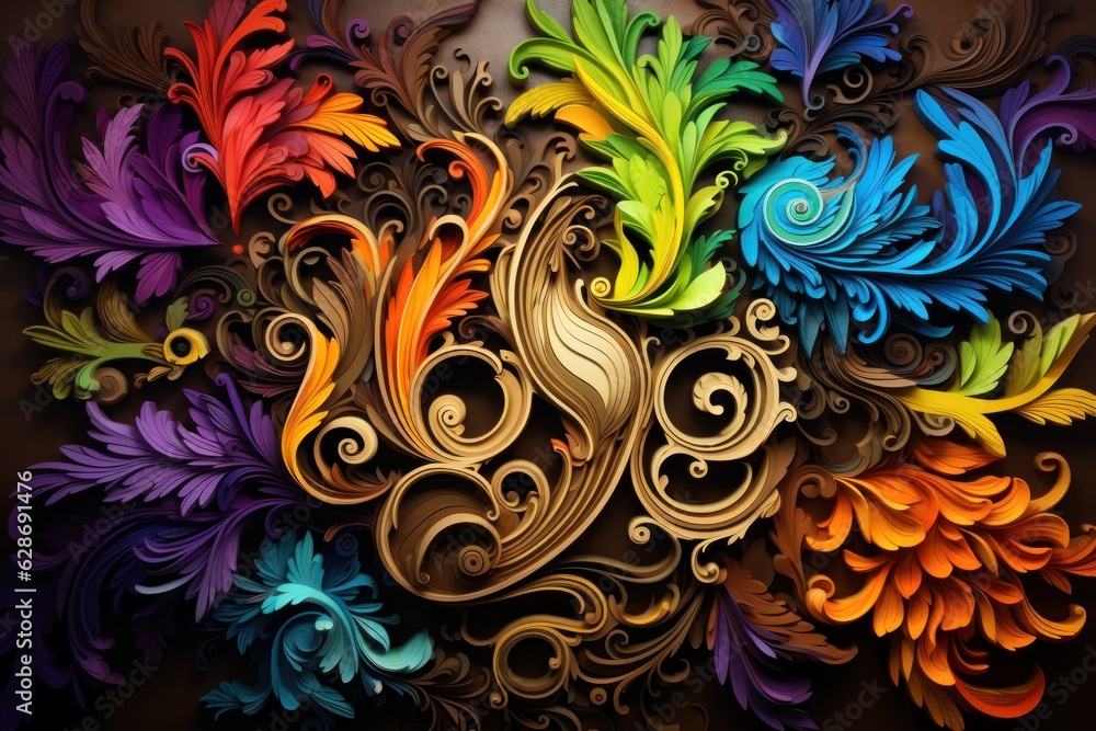 3D paper flowers vivid background 3D paper flowers vivid background