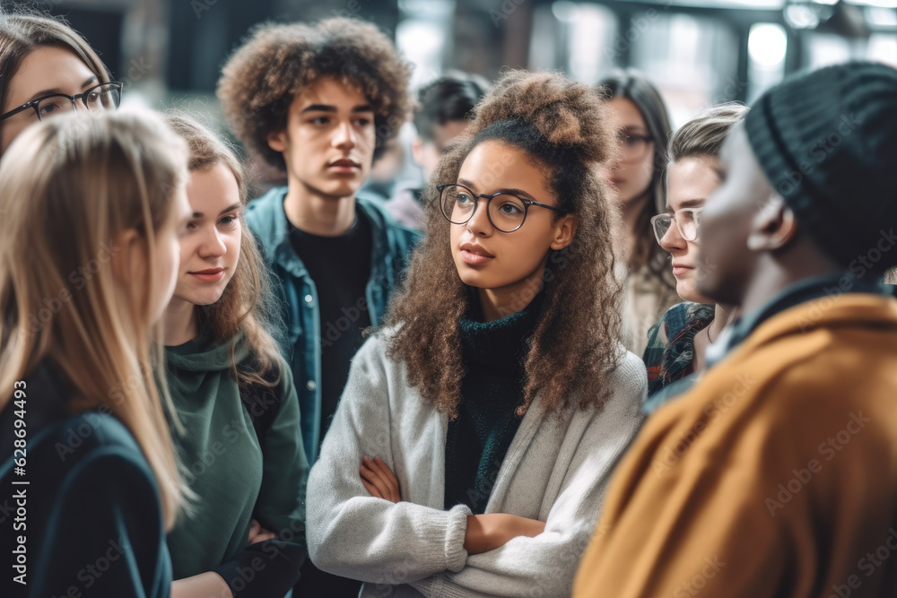 Diverse Group of Students Engaged in a Thoughtful Discussion, Embracing Different Perspectives and Ideas Diverse Group of Students Engaged in a Thoughtful Discussion, Embracing Different Perspectives and Ideas