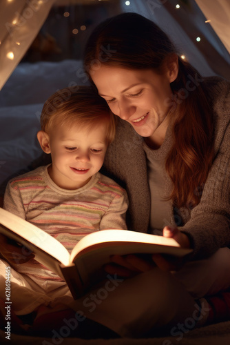 Loving Parents Reading Bedtime Stories to Their Children, Creating a Nurturing and Inclusive Environment