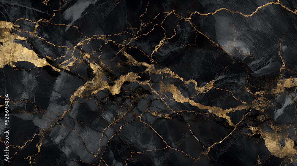 Black and gold marble texture design background