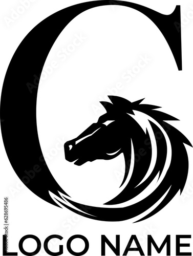 G, C horse initial letter logo design