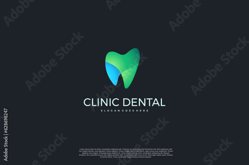 Clinic dental logo designs. Tooth abstract icons, dentist stomatology medical doctor. Vector concept