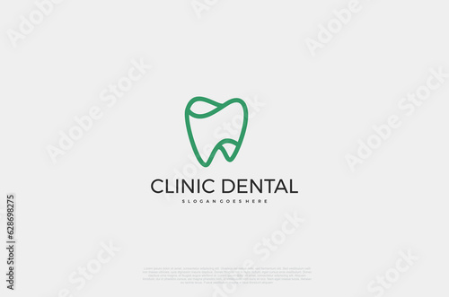 Clinic dental logo designs. Tooth abstract icons, dentist stomatology medical doctor. Vector concept