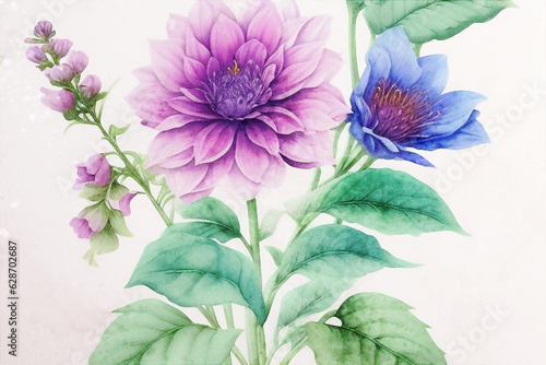 Beautiful elegant watercolor floral illustration