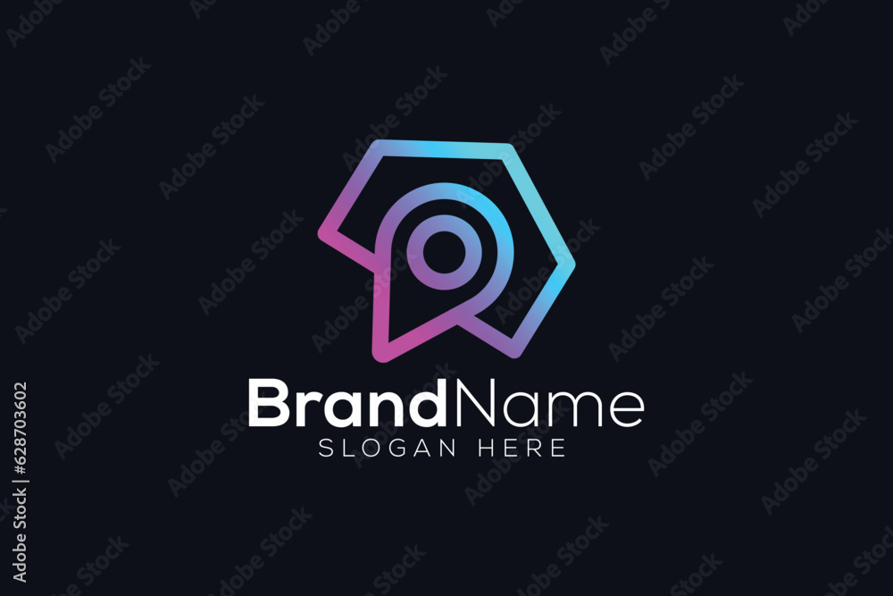 Trendy and Professional letter R home location logo design vector template Trendy and Professional letter R home location logo design vector template
