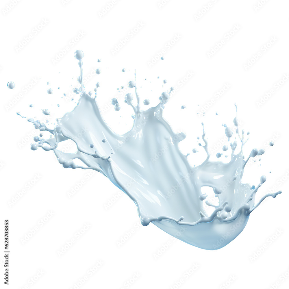 Water splash 3d illustration on white isolated on transparent or white background, png Water splash 3d illustration on white isolated on transparent or white background, png