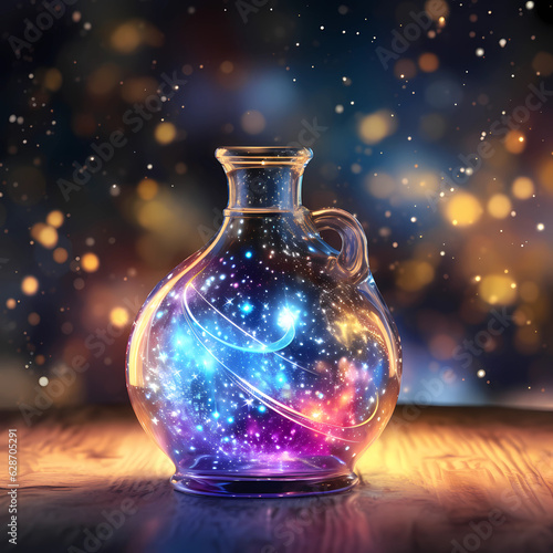 Magic potion, sparkly claud, background