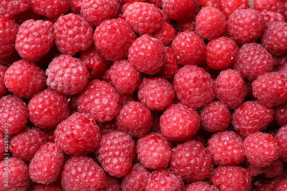 Heap of tasty ripe raspberries as background, top view Heap of tasty ripe raspberries as background, top view