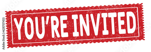 You're invited grunge rubber stamp