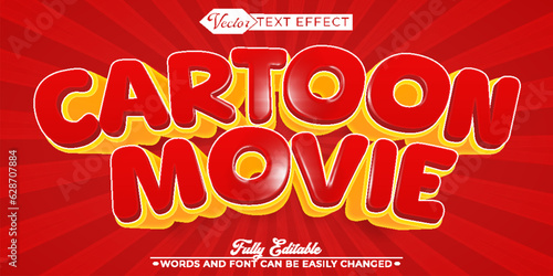 Cartoon Movie Vector Editable Text Effect Template