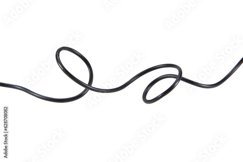 Schilderij op canvas Black wire cable of usb and adapter isolated on white background