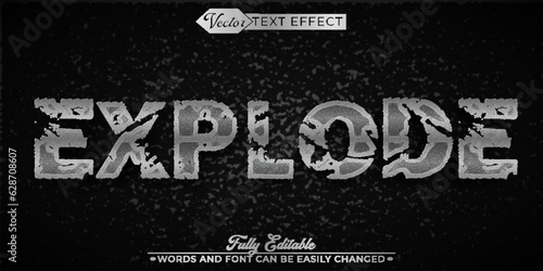 Gray Explode Editable Text Effect Template