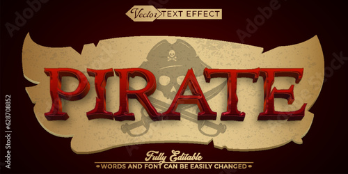 Wallpaper Mural Cartoon Pirate Vector Editable Text Effect Template