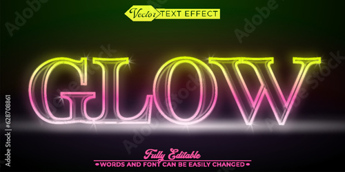 Shiny Glow Editable Text Effect Template