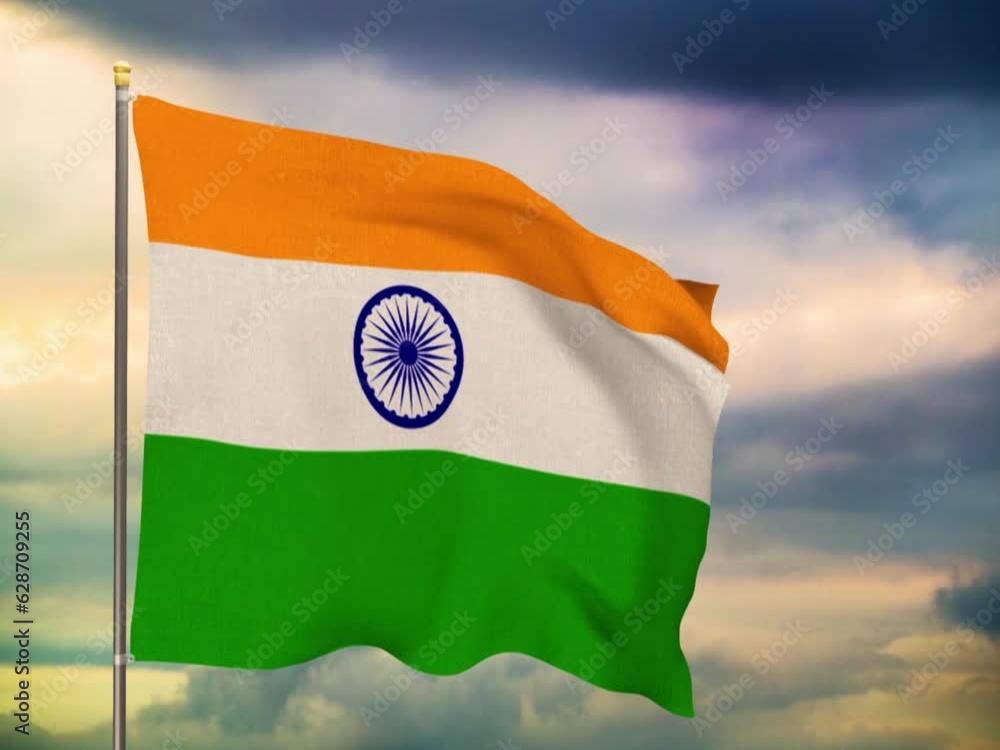 Waving Indian Flag on Independence Day and Republic Day of India waving ...