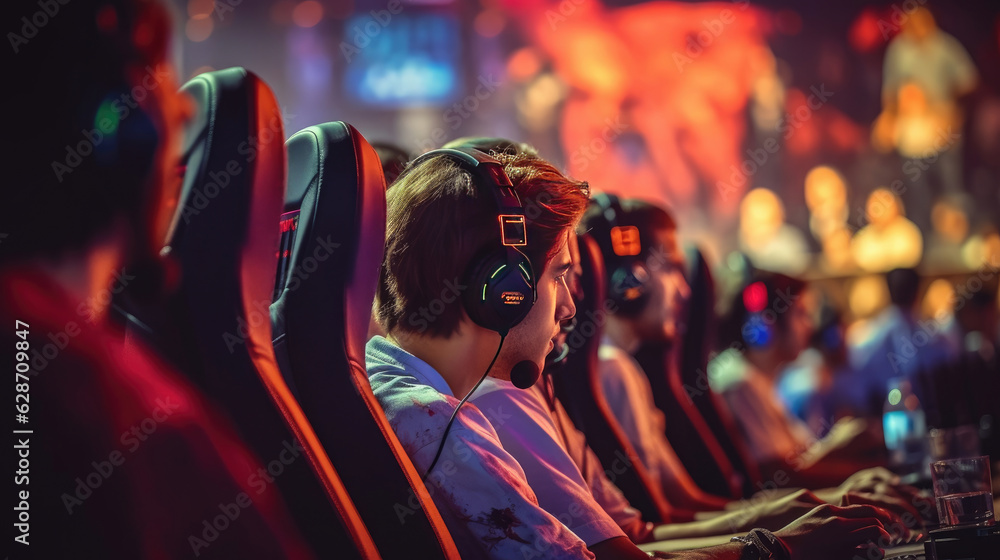A young gamer competing in an esports tournament A young gamer competing in an esports tournament