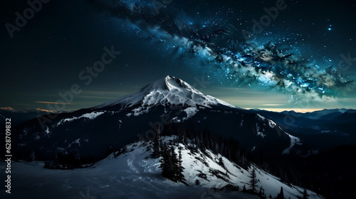 Mountain night landscape, illustration © jirasin