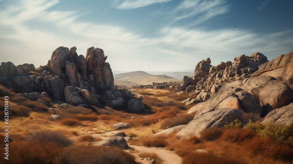 Landscapes with rock formations, illustration
