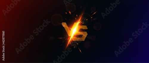 Versus battle background. Metal rusty letters VS with sparks for esports protests, competitions, tournaments, matches, mma, boxing. Dark versus battle banner with 3D rusty VS letters. Vector banner