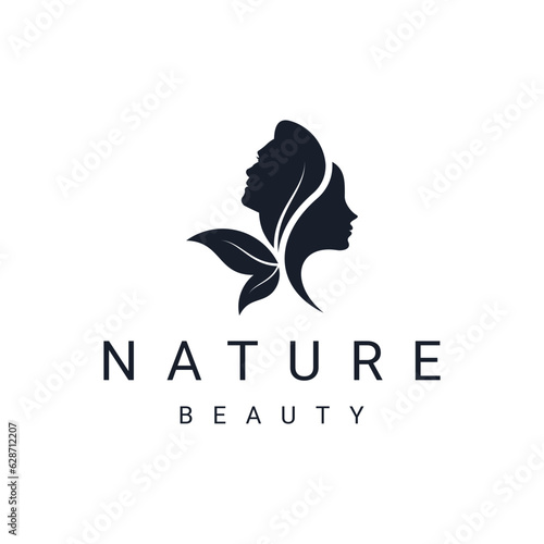 silhouette of woman, Man nature logo design