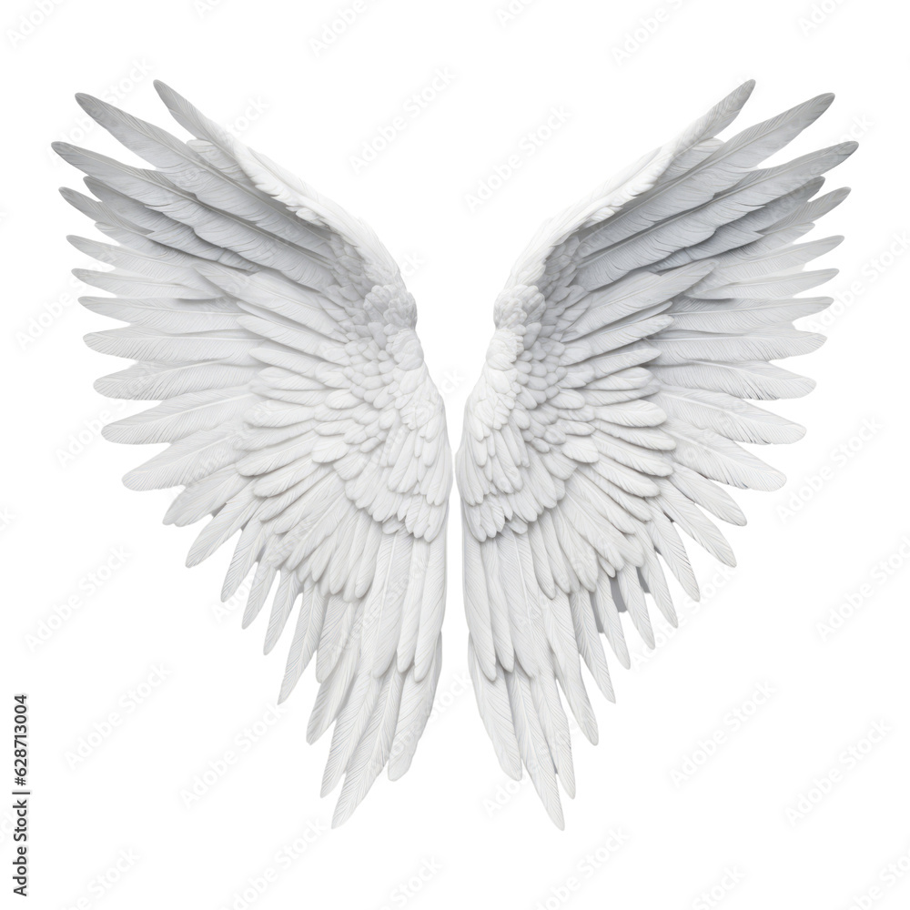 Fototapeta premium angel wings isolated on transparent background cutout