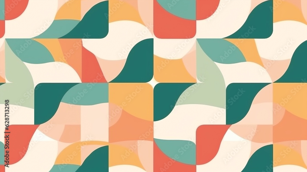 Seamless pattern with shapes. Generative AI. Seamless pattern with shapes. Generative AI.
