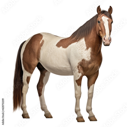 white brown horse isolated on transparent background cutout