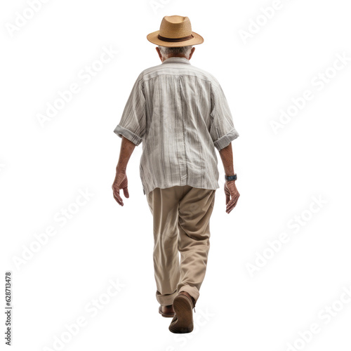 man in hat isolated on transparent background cutout