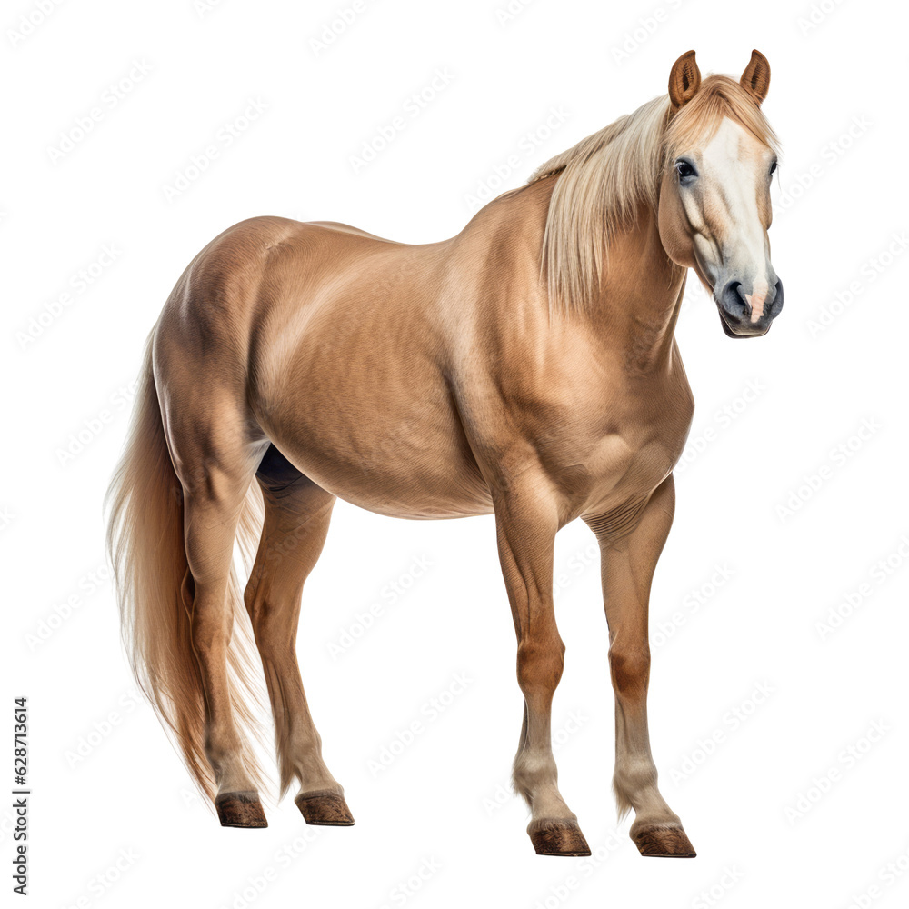 beige horse isolated on transparent background cutout