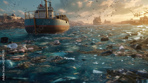The oceans are polluted by sewage and garbage