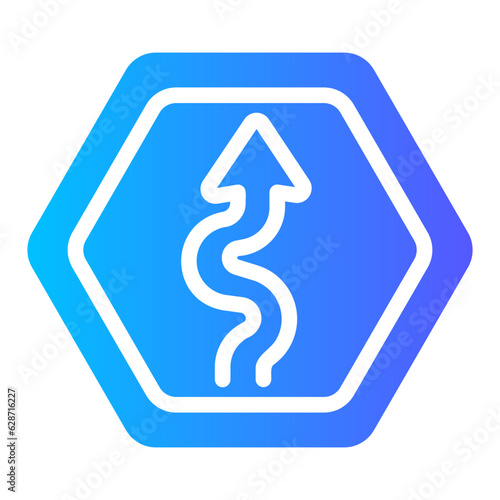 winding road Gradient icon