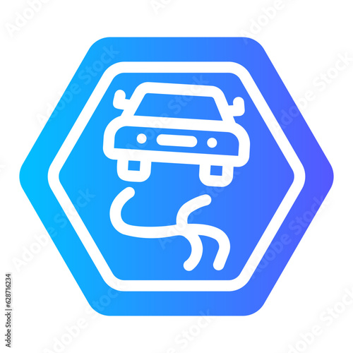 slippery road Gradient icon
