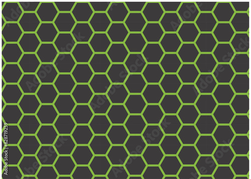 ハニカム模様　六角形のシームレスなパターン柄