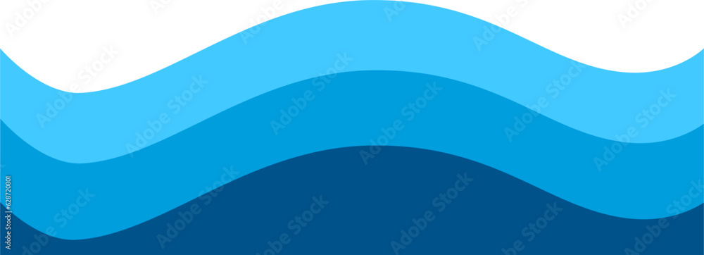 Blue wave footer, wavy border for brochure poster Blue wave footer, wavy border for brochure poster
