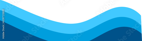 Blue wave footer, wavy border for brochure poster