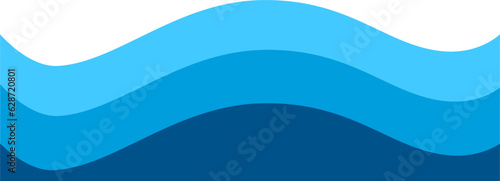 Blue wave footer, wavy border for brochure poster
