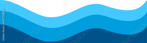 Blue wave footer, wavy border for brochure poster