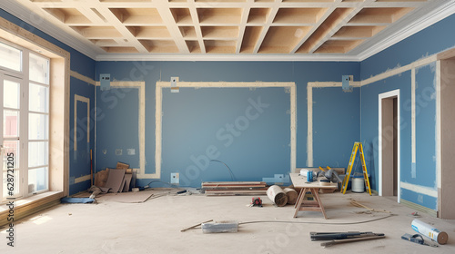 Inside a house under construction, and an apartment undergoing renovation © sopiangraphics