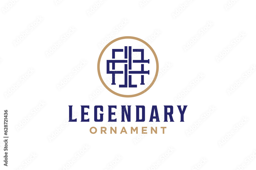 Obraz premium Initial logo letter M C icon symbol rounded shape typography typeface